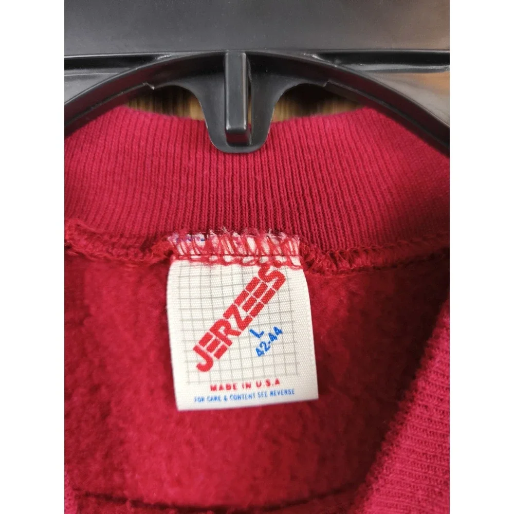 Vintage‎ Jerzees Crewneck Sweatshirt Large Red Made In USA 90s